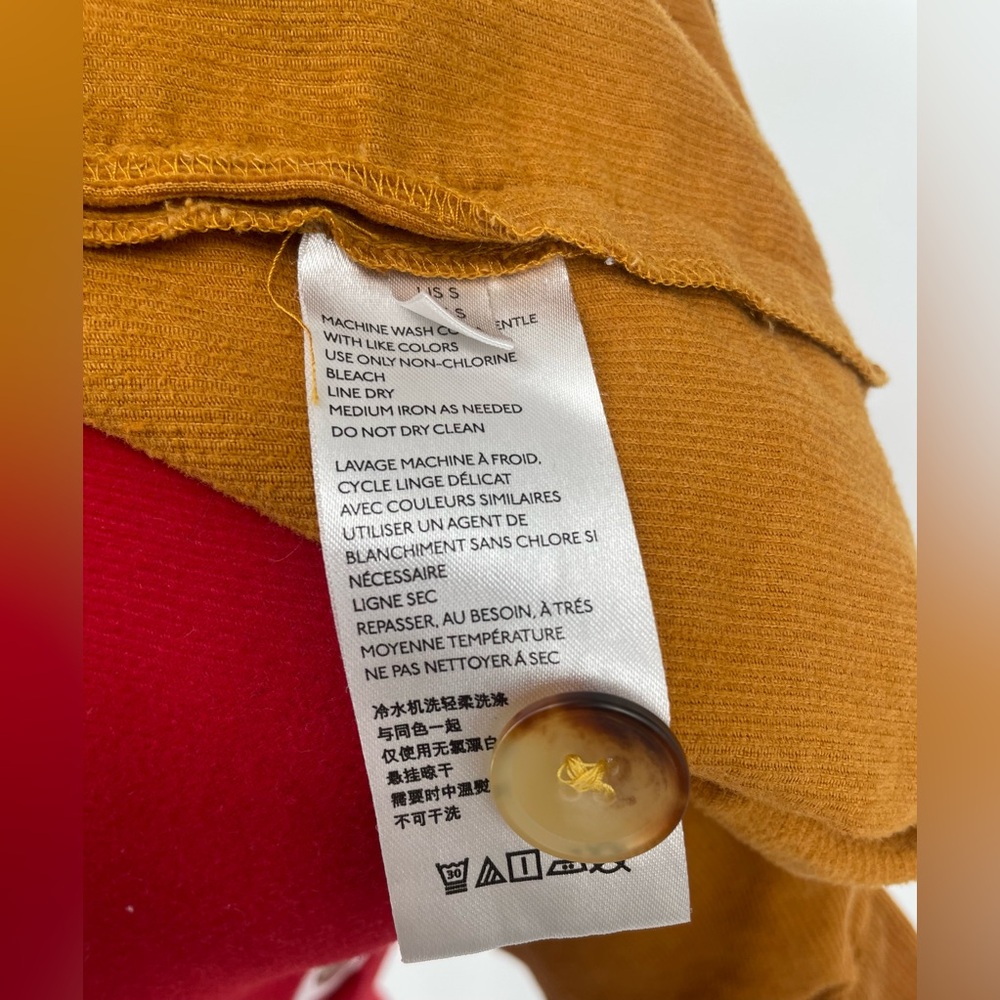 Anthropologie Mustard Corduroy Peasant Blouse - Picture 6 of 11
